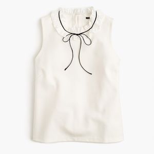 J Crew Ruffle Ponte Top EUC Runs Small